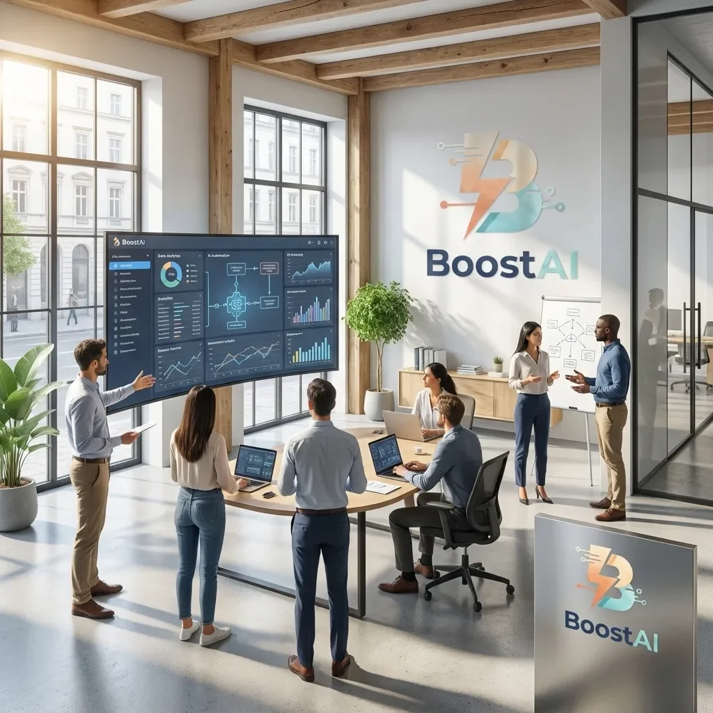 צוות מקצועי עובד על פתרונות הטמעת כלי AI לעסקים